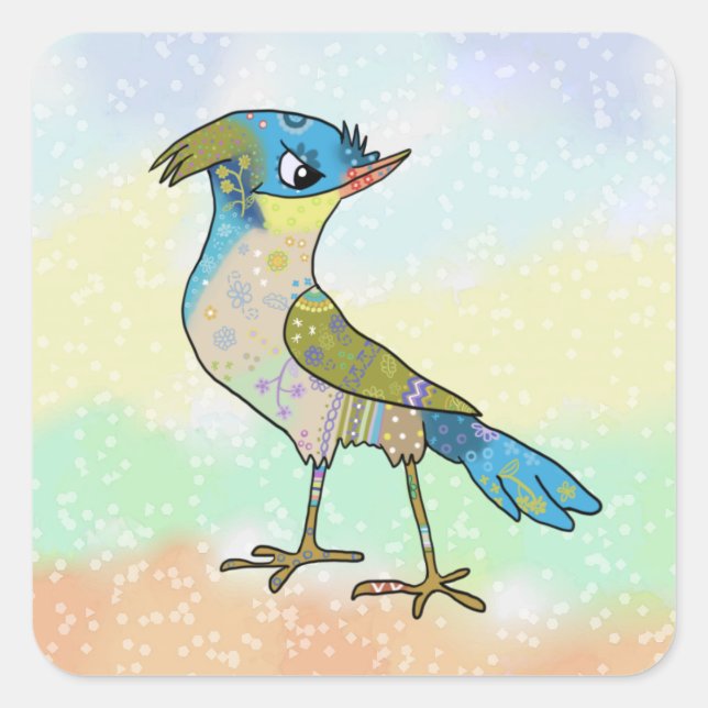Sticker Carré Crazy Vogel   (Devant)