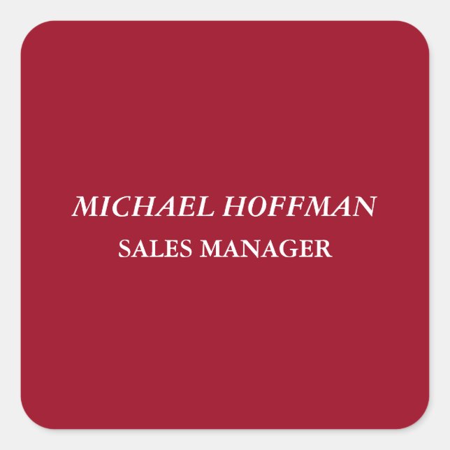 Sticker Carré Creative Carmine rouge minimaliste classique itali (Devant)