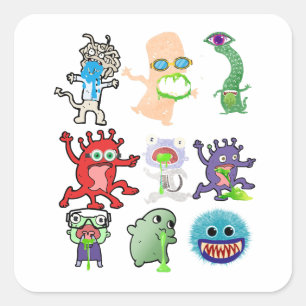 Sticker Carré Créatures de puke épineux