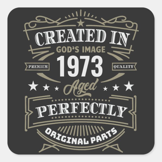 Sticker Carré Créé dans l'image de Dieu Customisé (Devant)