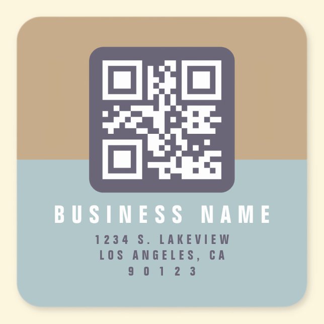 Sticker Carré Créer un code QR analysable | Adresse de retour mo (Créateur téléchargé)