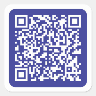 Sticker Carré Créer un code QR analysable   Bleu foncé modifiabl