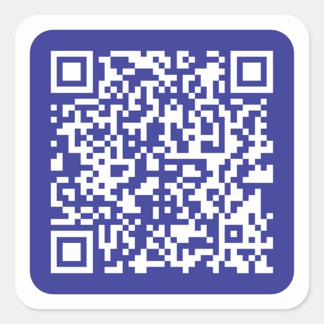 Sticker Carré Créer un code QR analysable | Bleu foncé modifiabl (Devant)