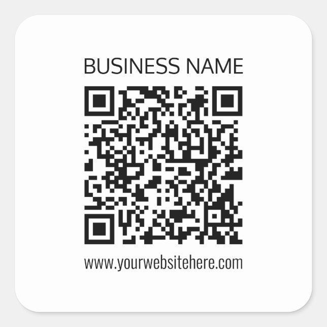 Sticker Carré Créer un code QR d'entreprise Texte instantané et  (Devant)