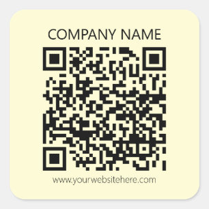 Sticker Carré Créer un code QR   Jaune pâle