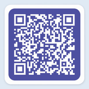 Sticker Carré Créer un code QR scannable   Bleu foncé modifiable