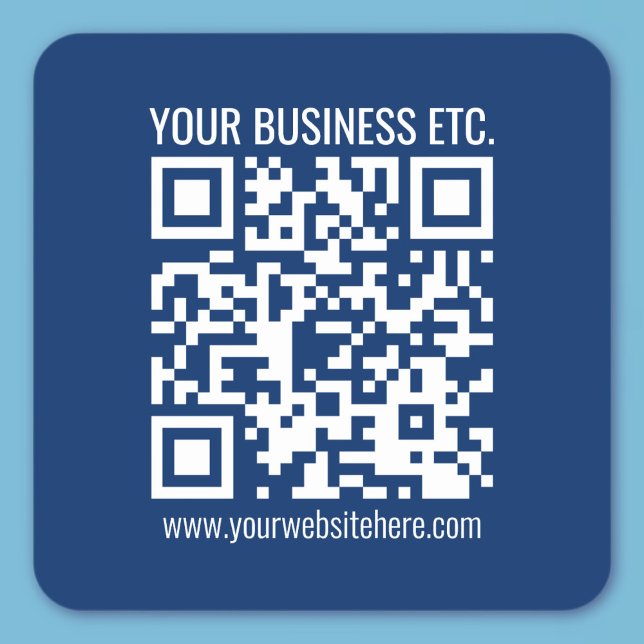 Sticker Carré Créer votre propre code QR | Bleu (Créateur téléchargé)