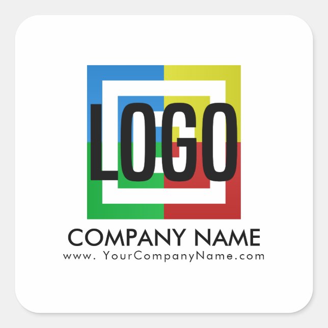 Sticker Carré Créer votre propre logo d'entreprise Détails d'ent (Devant)