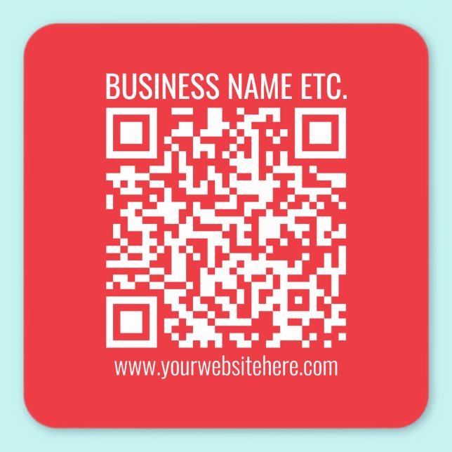 Sticker Carré Créez instantanément votre propre code QR | Rouge  (Créateur téléchargé)