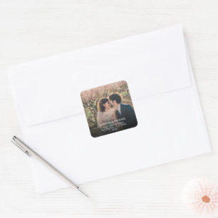 Sticker Carré Créez vos propres phoques Mariages photo personnel