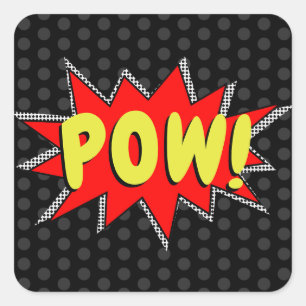 Sticker Carré Créez vos propres super-héros Onomatopoeias ! POW 