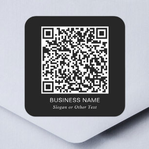 Sticker Carré Créez votre code QR de site Web promotionnel noir