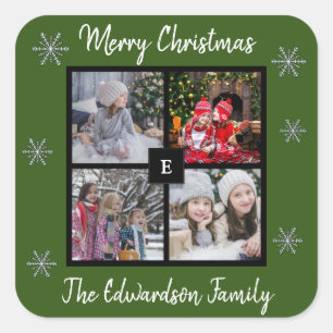 Sticker Carré Créez votre propre photo de famille Joyeux Noël