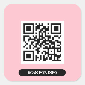 Sticker Carré Créez votre propre QR Code Chic rose coloré tendan