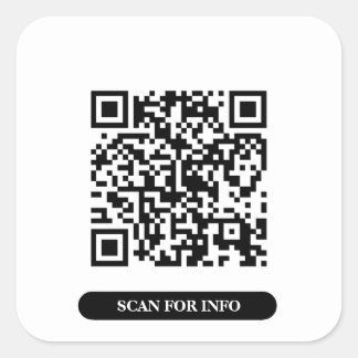 Sticker Carré Créez votre propre QR Code noir et blanc minimalis