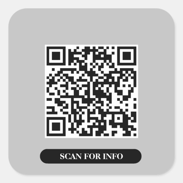 Sticker Carré Créez votre propre QR Code Professional Silver Gre (Devant)