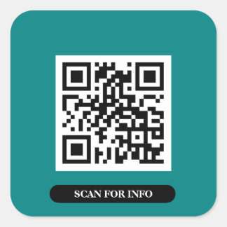 Sticker Carré Créez votre propre QR Code Turquoise coloré chic t