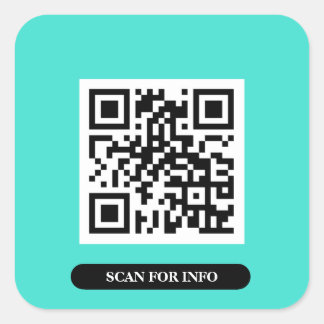 Sticker Carré Créez votre propre QR Code Turquoise coloré tendan