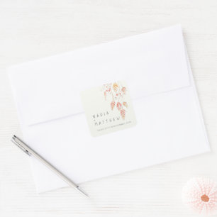 Sticker Carré crème d'orange de baies d'herbes mariages