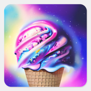 Sticker Carré crème glacée haute résolution dans l'univers