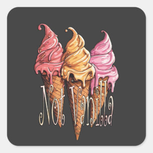 Sticker Carré Crème glacée non style de vie vanille