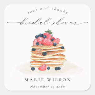 Sticker Carré Crêpe aux fruits rustique mignon Lavis de teinte r