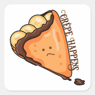 Sticker Carré Crêpe Happy Food Pun