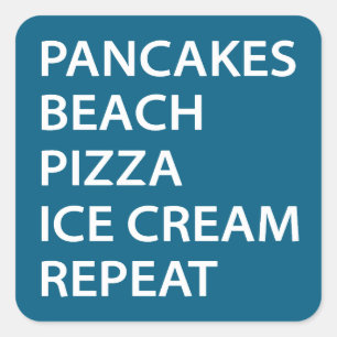 Sticker Carré Crêpes Plage Pizza Glace Répéter