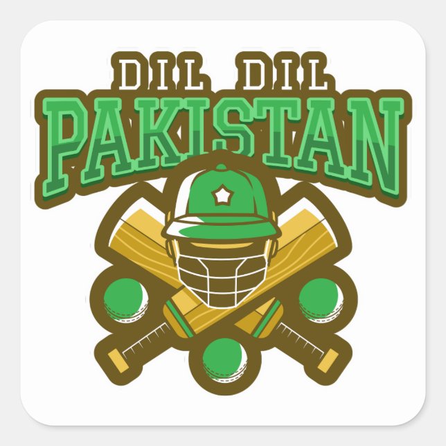 Sticker Carré Cricket au Pakistan (Devant)