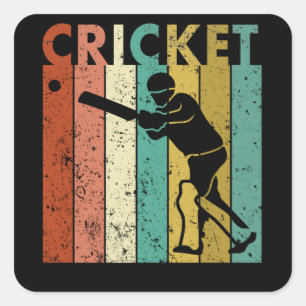 Sticker Carré Cricket Bowler Bat Cricketer