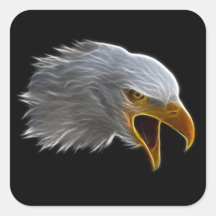 Sticker Carré Cris American Bald Eagle Head