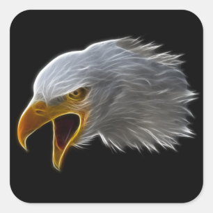 Sticker Carré Cris American Bald Eagle Head