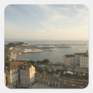Sticker Carré Croatie, Dalmatie, Split. Vue de Riva