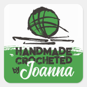 Sticker Carré crochet couleur personnalisé crochets boule de fil