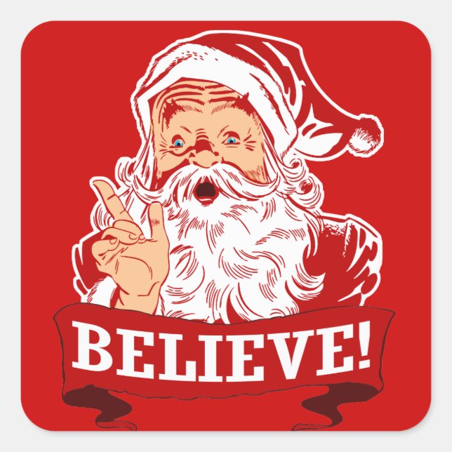 Sticker Carré Croire Au Père Noël (Devant)