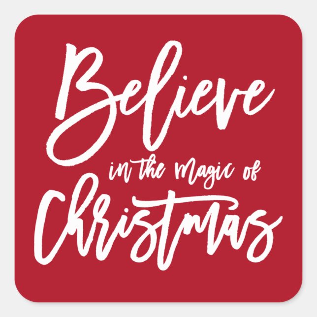 Sticker Carré Croire | La magie de l'autocollant de Noël (Devant)