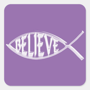 Sticker Carré Croire Lavande de Poisson