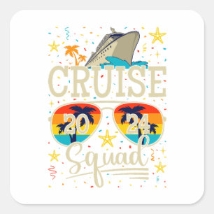 Sticker Carré Croisière 2024 Croisière Vacances