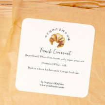 Croissant Watercolor Bakery Ingredients Product