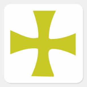 Sticker Carré Croix byzantine d'or