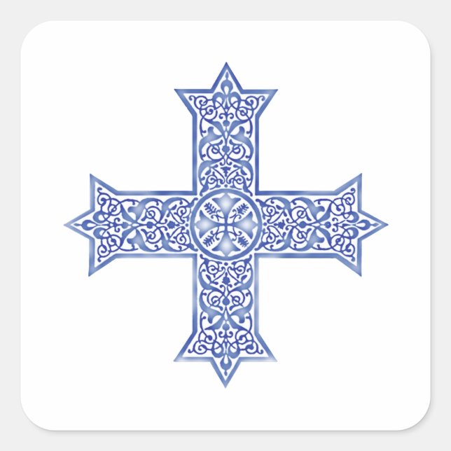 Sticker Carré Croix copte (Devant)