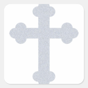 Sticker Carré Croix d'argent