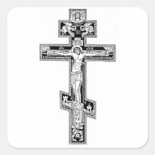 Sticker Carré Croix orthodoxe