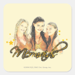 Sticker Carré Croquis de sirène