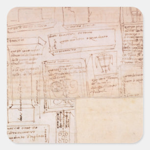 Sticker Carré Croquis des blocs de marbre pour des statues avec