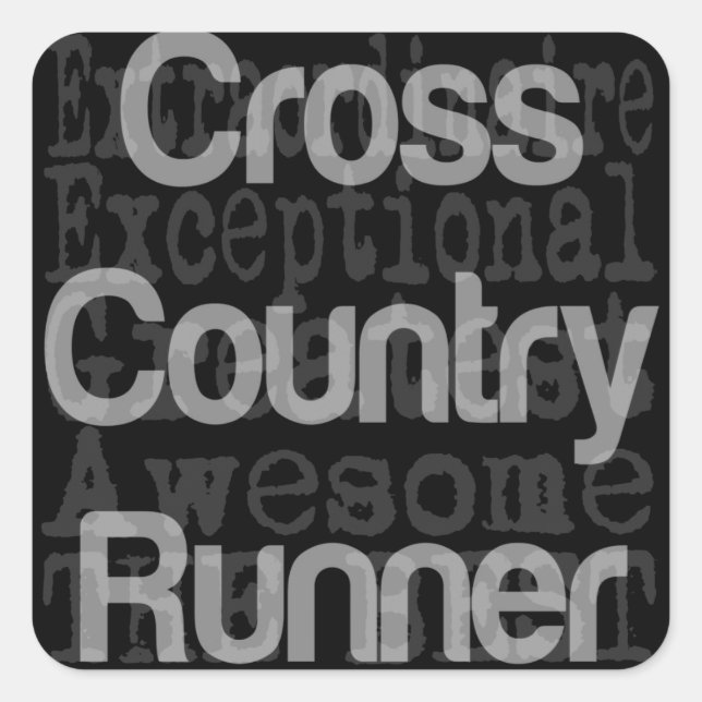 Sticker Carré Cross Country Runner Extraordinaire (Devant)