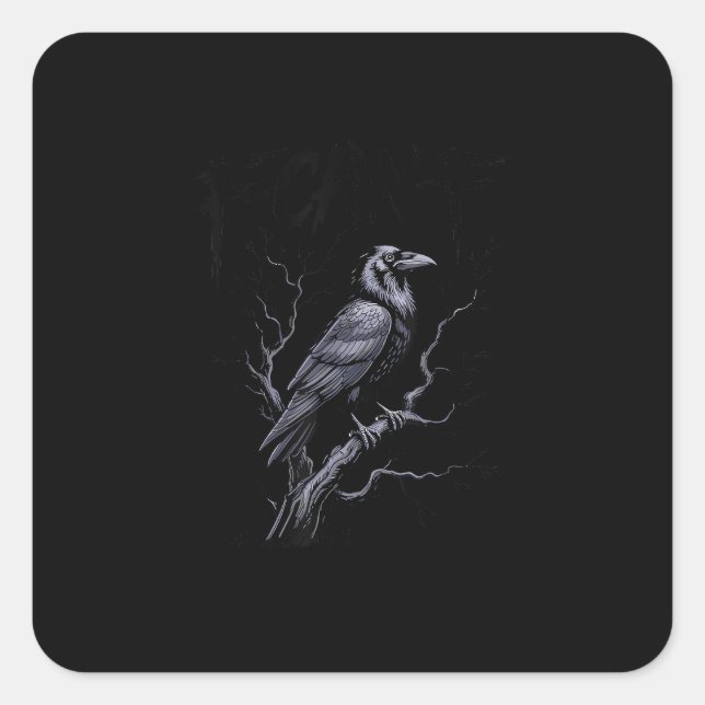 Sticker Carré Crow F-Caw-F Funny Bird Saying Humor Meme (Devant)