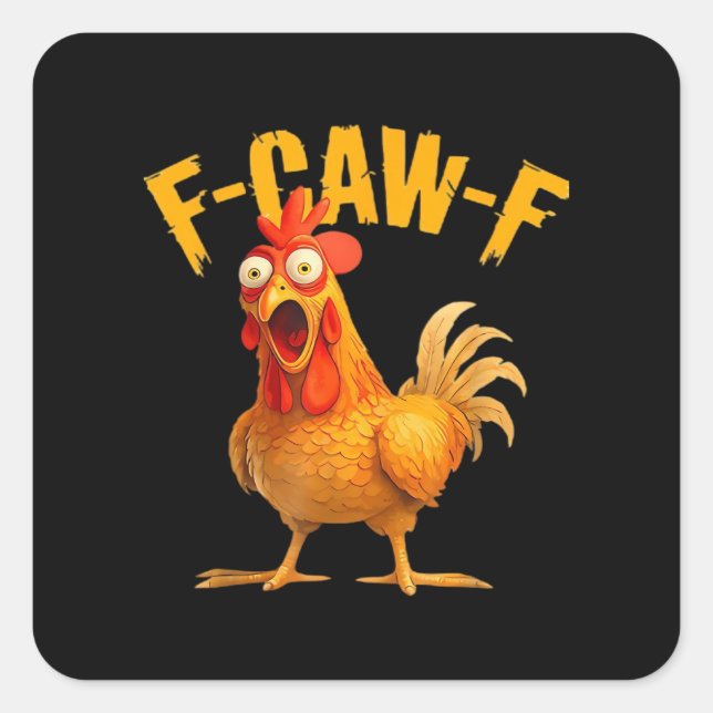 Sticker Carré Crow Humor F-Caw-F Gothic Funny Retro Cool (Devant)