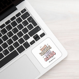 Sticker Carré Croyance personnalisée Rétro remerciement de profe