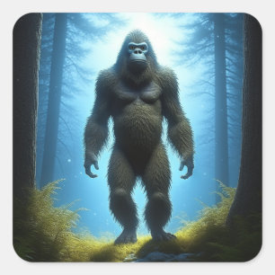 Sticker Carré Croyants Sasquatch Bigfoot